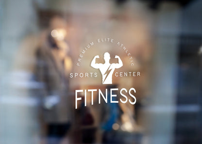 Fitness - Vinyl Window Decal, Standard / Custom Sizes, PEEL AND STICK, Window Sticker, for Storefront, Businesses, Café, Shop, and More!