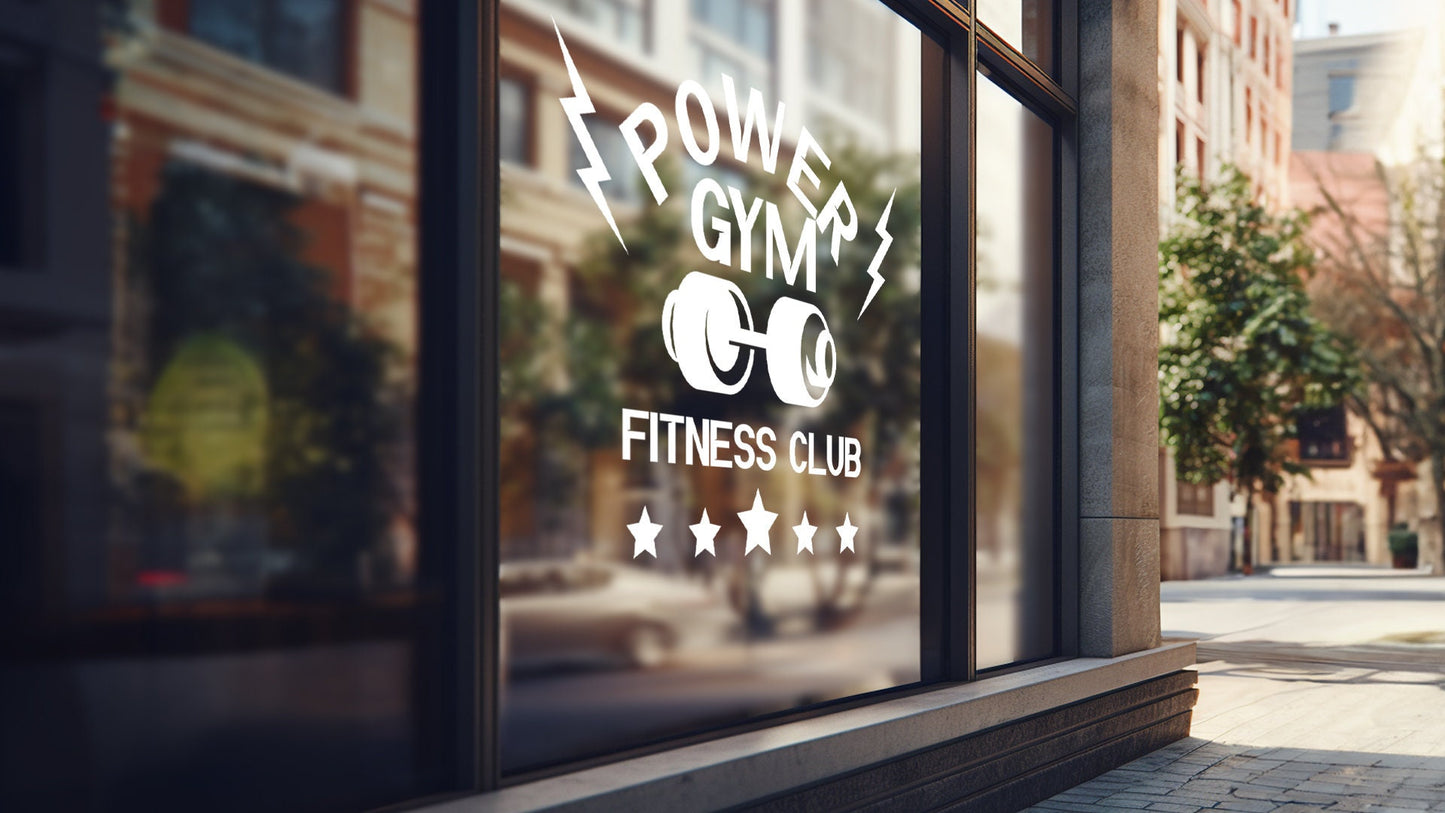 Fitness - Vinyl Window Decal, Standard / Custom Sizes, PEEL AND STICK, Window Sticker, for Storefront, Businesses, Café, Shop, and More!