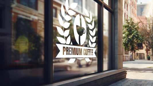 Coffee Shop - Vinyl Window Decal, Standard / Custom Sizes, PEEL AND STICK, Window Sticker, for Storefront, Businesses, Café, Shop, and More!