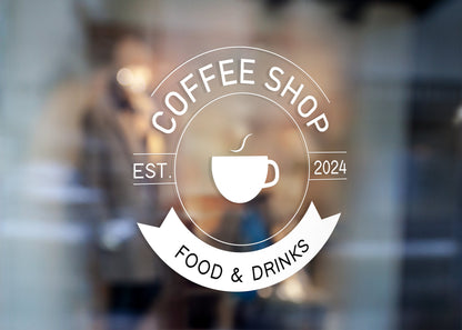 Coffee Shop - Vinyl Window Decal, Standard / Custom Sizes, PEEL AND STICK, Window Sticker, for Storefront, Businesses, Café, Shop, and More!