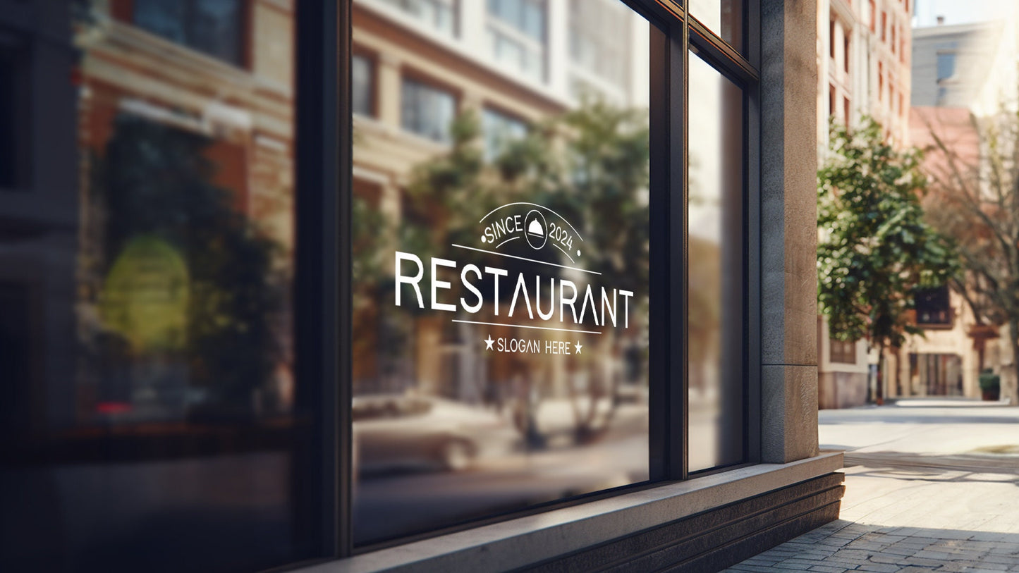 Restaurant - Vinyl Window Decal, Standard / Custom Sizes, PEEL AND STICK, Window Sticker, for Storefront, Businesses, Café, Shop, and More!