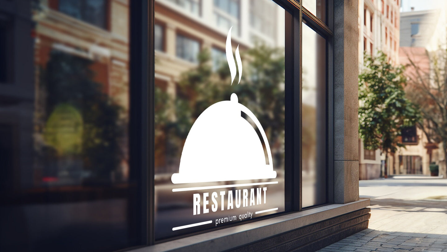 Restaurant - Vinyl Window Decal, Standard / Custom Sizes, PEEL AND STICK, Window Sticker, for Storefront, Businesses, Café, Shop, and More!