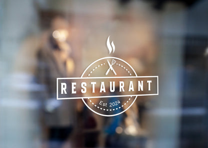 Restaurant - Vinyl Window Decal, Standard / Custom Sizes, PEEL AND STICK, Window Sticker, for Storefront, Businesses, Café, Shop, and More!