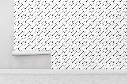 Removable Wallpaper, Black and White Arrow - Peel & Stick, Reusable, Self Adhesive, 26 Inch Fixed Panels, Easy Install, Seamless