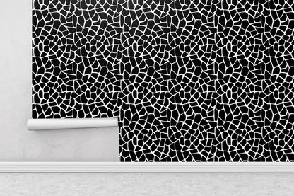 Removable Wallpaper, Black and White Pattern - Peel & Stick, Reusable, Self Adhesive, 26 Inch Fixed Panels, EZ Install, Seamless Design