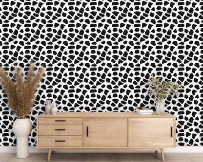 Removable Wallpaper, Black and White Patterns - Peel & Stick, Reusable, Self Adhesive, 26 Inch Fixed Panels, Easy Install, Seamless