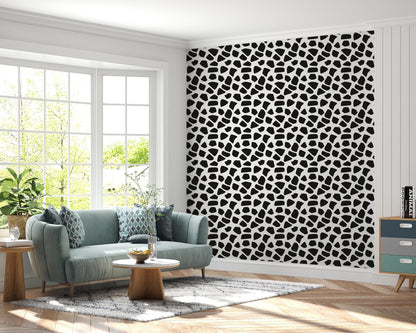 Removable Wallpaper, Black and White Patterns - Peel & Stick, Reusable, Self Adhesive, 26 Inch Fixed Panels, Easy Install, Seamless