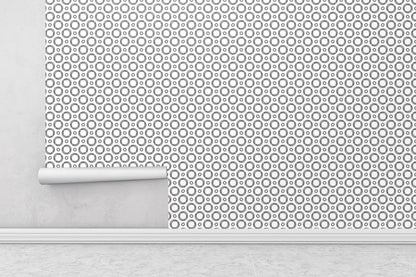 Removable Wallpaper, Doodle Bubble Pattern - Peel & Stick, Reusable, Self Adhesive, 26 Inch Fixed Panels, Easy Install, Seamless