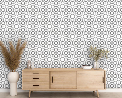 Removable Wallpaper, Doodle Bubble Pattern - Peel & Stick, Reusable, Self Adhesive, 26 Inch Fixed Panels, Easy Install, Seamless