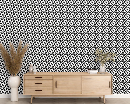 Removable Wallpaper, Black and White Shapes Design - Peel & Stick, Reusable, Self Adhesive, 26 Inch Fixed Panels Easy Install, Seamless