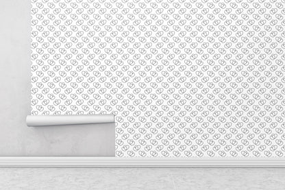 Removable Wallpaper, Black and White Heart Pattern - Peel & Stick, Reusable, Self Adhesive, 26 Inch Fixed Panels Easy Install, Seamless