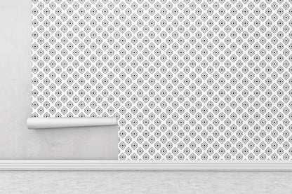 Removable Wallpaper, Black and White Squares Design - Peel & Stick, Reusable, Self Adhesive, 26 Inch Fixed Panels Easy Install, Seamless