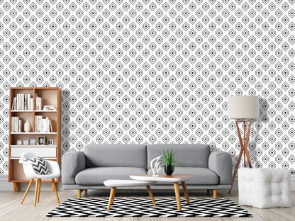 Removable Wallpaper, Black and White Squares Design - Peel & Stick, Reusable, Self Adhesive, 26 Inch Fixed Panels Easy Install, Seamless