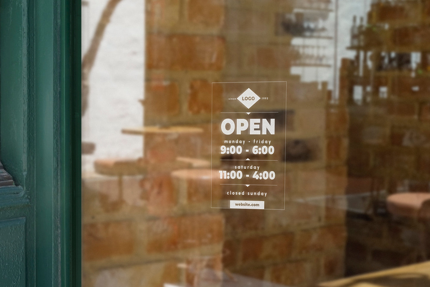 Store Hours - Vinyl Window Decal, Standard / Custom Sizes, PEEL AND STICK, Window Sticker, for Storefront, Businesses, Café, Shop, and More!