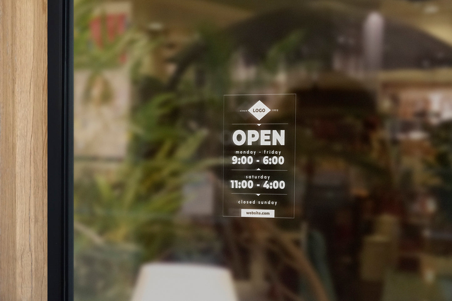 Store Hours - Vinyl Window Decal, Standard / Custom Sizes, PEEL AND STICK, Window Sticker, for Storefront, Businesses, Café, Shop, and More!