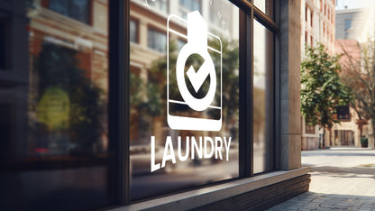 Laundromat - Vinyl Window Decal, Standard / Custom Sizes, PEEL AND STICK, Window Sticker, for Storefront, Businesses, Café, Shop, and More!