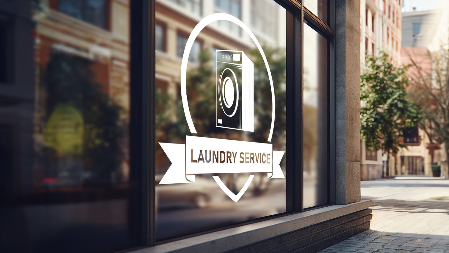 Laundromat - Vinyl Window Decal, Standard / Custom Sizes, PEEL AND STICK, Window Sticker, for Storefront, Businesses, Café, Shop, and More!