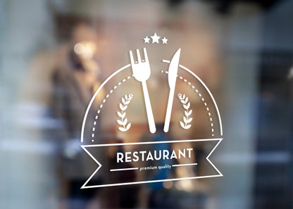 Restaurant - Vinyl Window Decal, Standard / Custom Sizes, PEEL AND STICK, Window Sticker, for Storefront, Businesses, Café, Shop, and More!