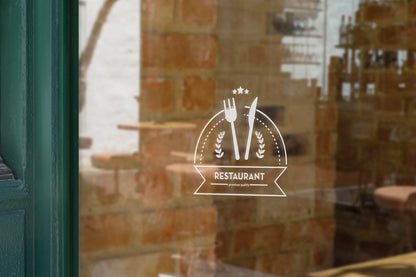 Restaurant - Vinyl Window Decal, Standard / Custom Sizes, PEEL AND STICK, Window Sticker, for Storefront, Businesses, Café, Shop, and More!