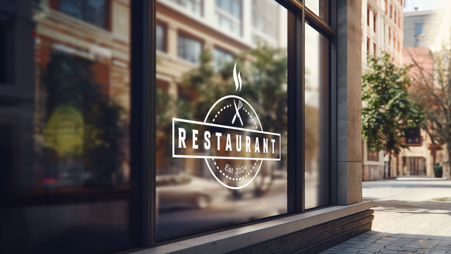 Restaurant - Vinyl Window Decal, Standard / Custom Sizes, PEEL AND STICK, Window Sticker, for Storefront, Businesses, Café, Shop, and More!