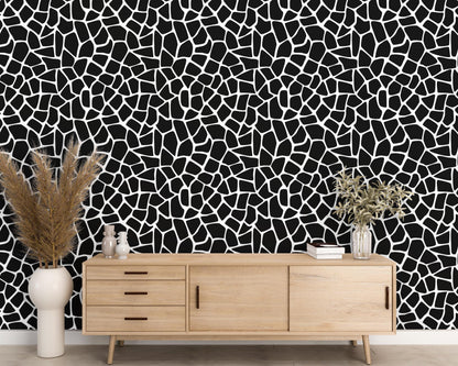 Removable Wallpaper, Black and White Pattern - Peel & Stick, Reusable, Self Adhesive, 26 Inch Fixed Panels, EZ Install, Seamless Design