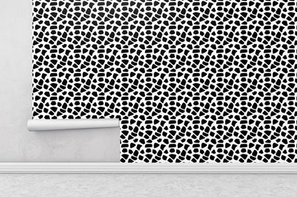 Removable Wallpaper, Black and White Patterns - Peel & Stick, Reusable, Self Adhesive, 26 Inch Fixed Panels, Easy Install, Seamless