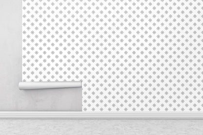 Removable Wallpaper, Black and White Cube Pattern - Peel & Stick, Reusable, Self Adhesive, 26 Inch Fixed Panels, Easy Install, Seamless