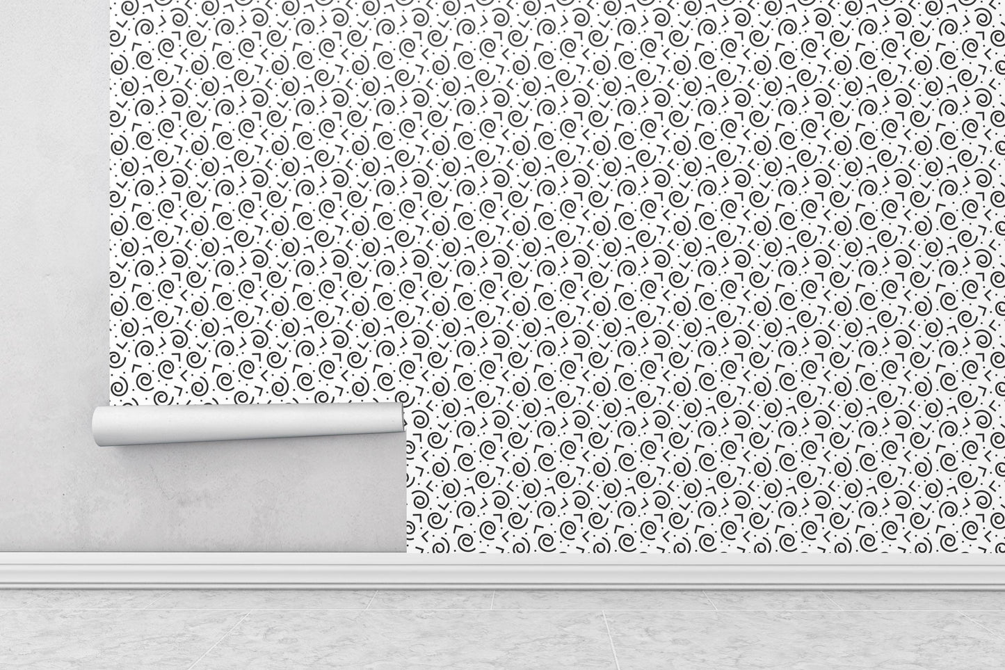 Removable Wallpaper, Black and White Doodle Design - Peel & Stick, Reusable, Self Adhesive, 26 Inch Fixed Panels Easy Install, Seamless