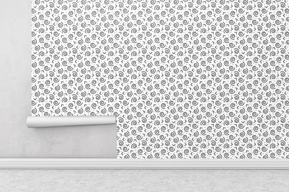 Removable Wallpaper, Black and White Doodle Design - Peel & Stick, Reusable, Self Adhesive, 26 Inch Fixed Panels Easy Install, Seamless