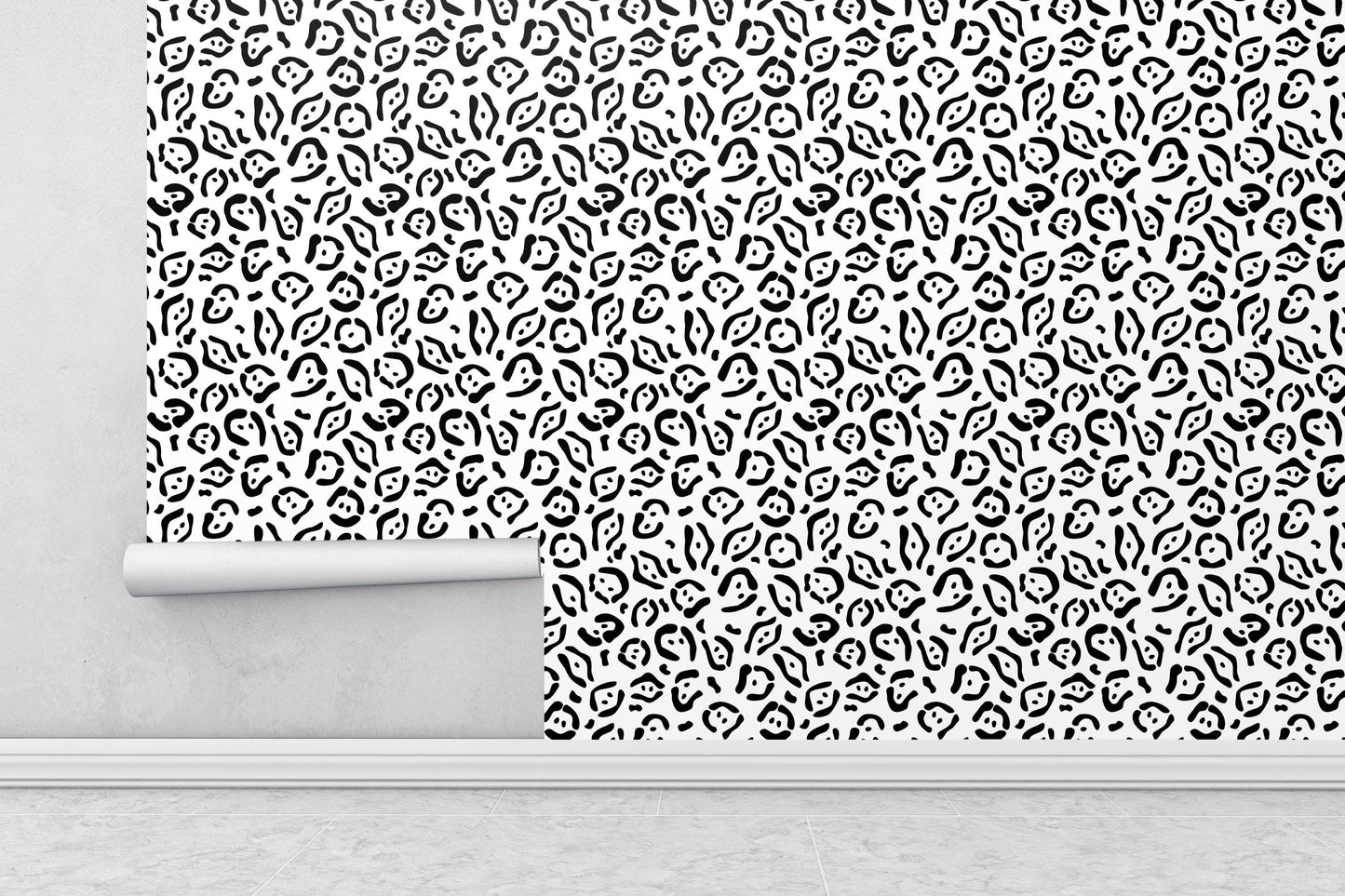 Removable Wallpaper, Black and White Abstract Design - Peel & Stick, Reusable, Self Adhesive, 26 Inch Fixed Panels Easy Install, Seamless