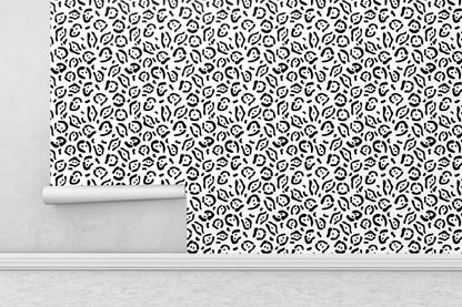 Removable Wallpaper, Black and White Abstract Design - Peel & Stick, Reusable, Self Adhesive, 26 Inch Fixed Panels Easy Install, Seamless