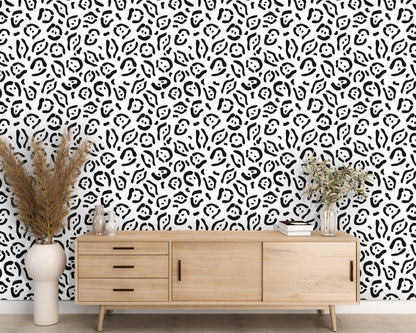 Removable Wallpaper, Black and White Abstract Design - Peel & Stick, Reusable, Self Adhesive, 26 Inch Fixed Panels Easy Install, Seamless