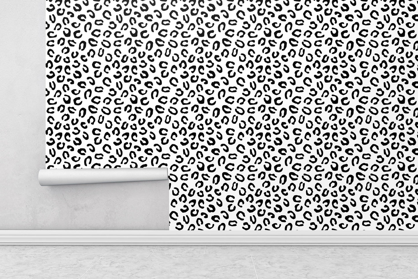 Removable Wallpaper, Black and White Abstract Design - Peel & Stick, Reusable, Self Adhesive, 26 Inch Fixed Panels EZ Install Seamless