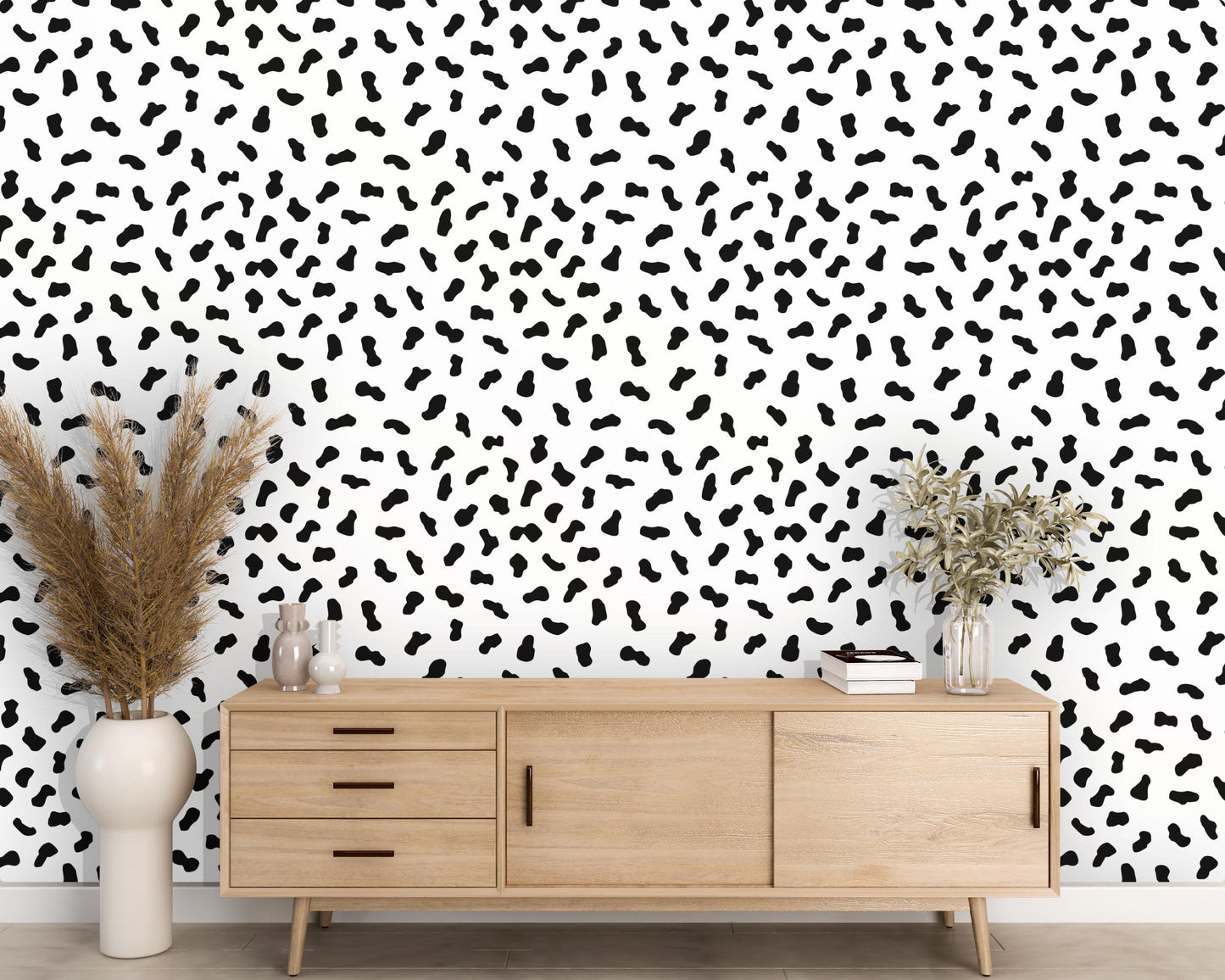 Removable Wallpaper, Dalmatian Pattern - Custom Printed, Peel & Stick, Reusable, Self Adhesive, 26 Inch Fixed Panels Easy Install, Seamless