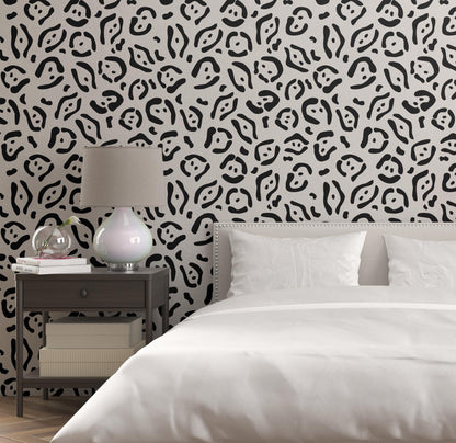 Removable Wallpaper, Black and White Abstract Design - Peel & Stick, Reusable, Self Adhesive, 26 Inch Fixed Panels Easy Install, Seamless