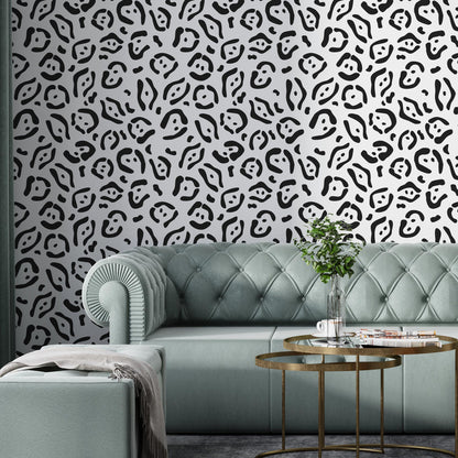 Removable Wallpaper, Black and White Abstract Design - Peel & Stick, Reusable, Self Adhesive, 26 Inch Fixed Panels Easy Install, Seamless