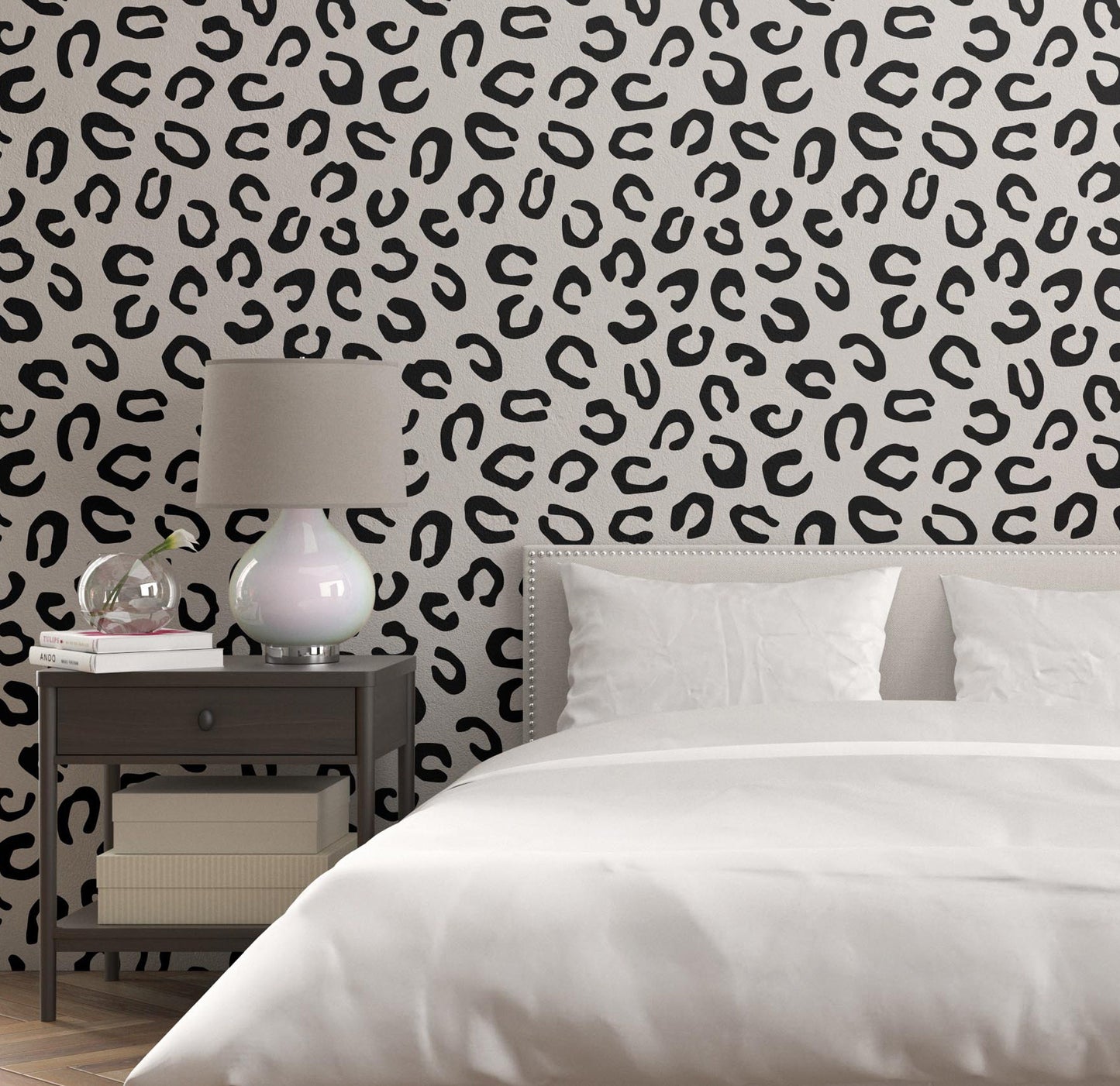 Removable Wallpaper, Black and White Abstract Design - Peel & Stick, Reusable, Self Adhesive, 26 Inch Fixed Panels EZ Install Seamless