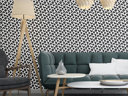 Removable Wallpaper, Black and White Shapes Design - Peel & Stick, Reusable, Self Adhesive, 26 Inch Fixed Panels Easy Install, Seamless