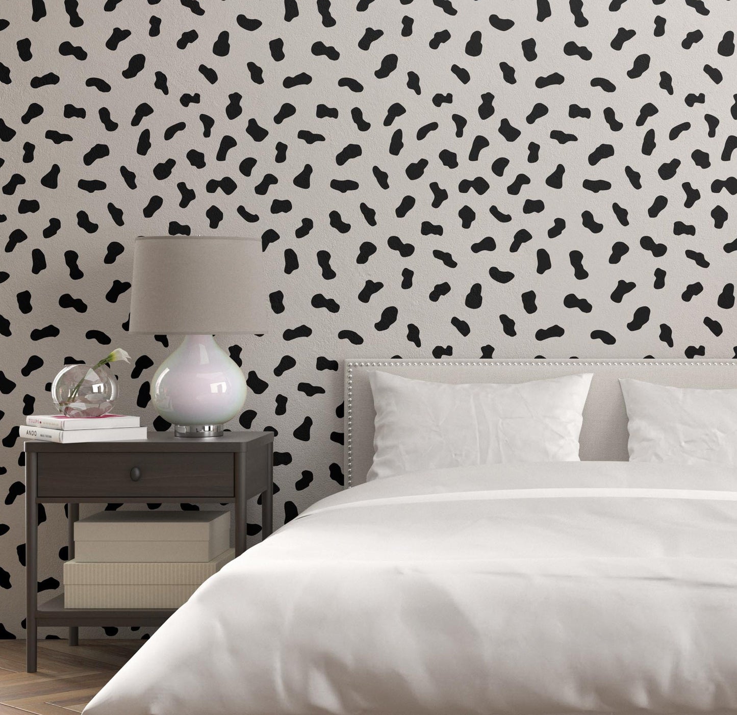 Removable Wallpaper, Dalmatian Pattern - Custom Printed, Peel & Stick, Reusable, Self Adhesive, 26 Inch Fixed Panels Easy Install, Seamless