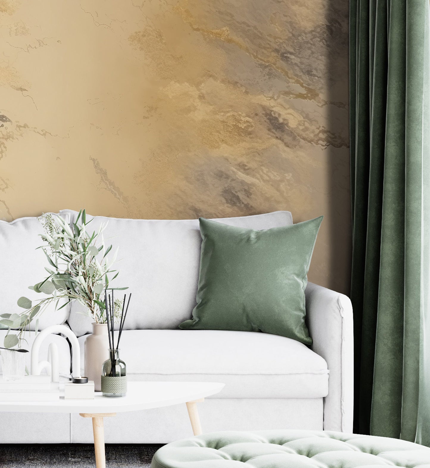 Gold Texture Background Removable Wallpaper- Peel & Stick, Reusable, Self Adhesive, 26" Panels, Easy Install, Seamless