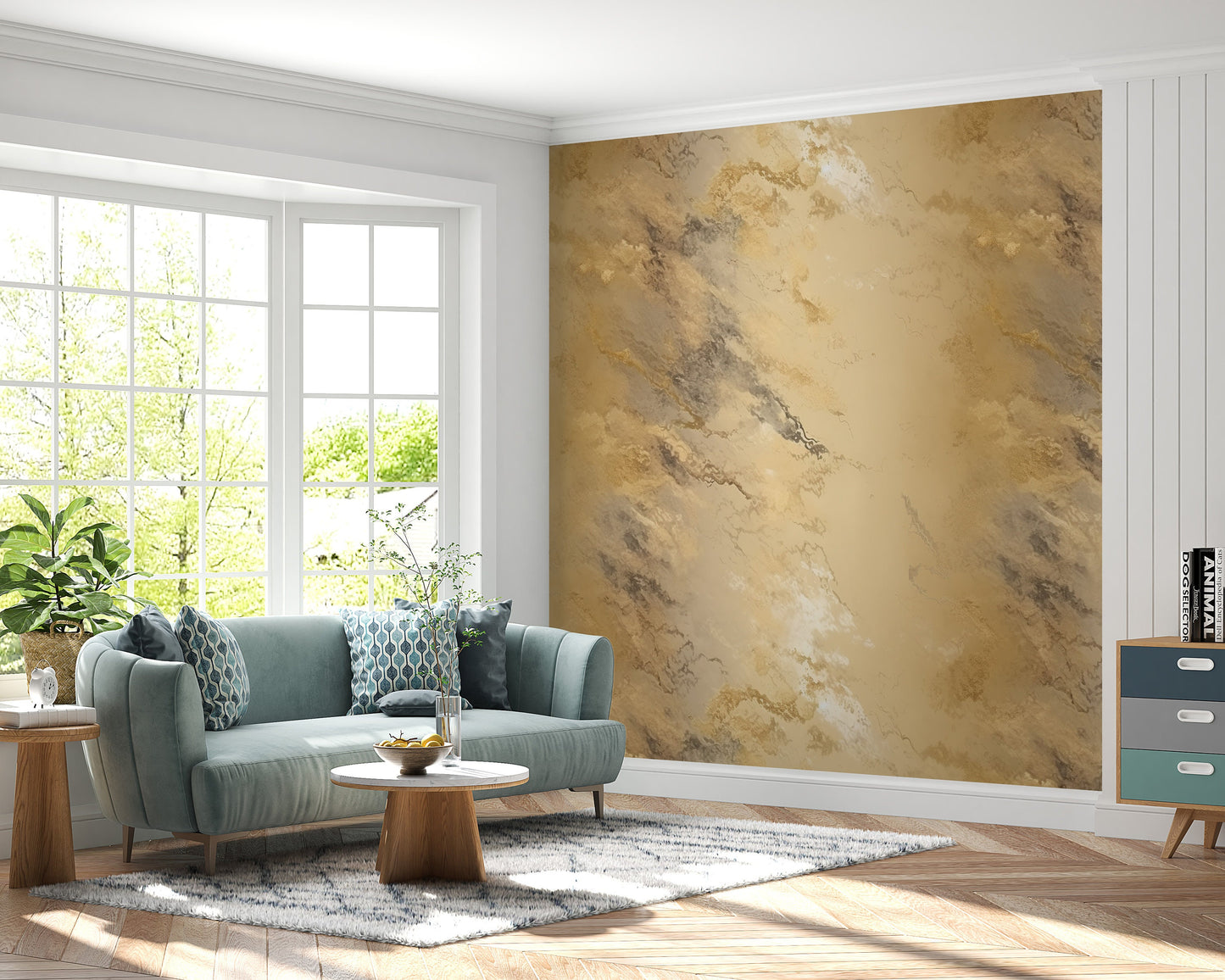 Gold Texture Background Removable Wallpaper- Peel & Stick, Reusable, Self Adhesive, 26" Panels, Easy Install, Seamless