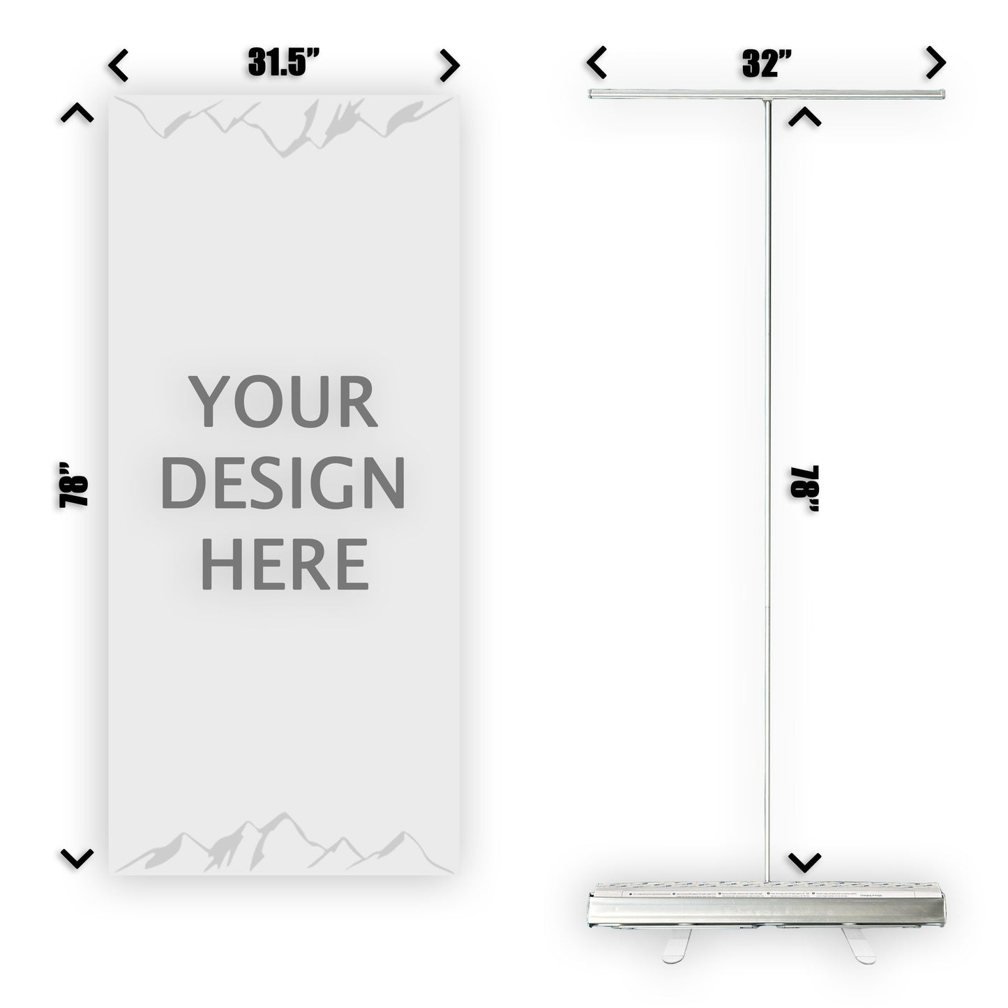 Retractable Banner Stand - P.O.P. Roll Up Banner Display - 78" X 31.5" - Banner Sign - Send Message For Custom Order