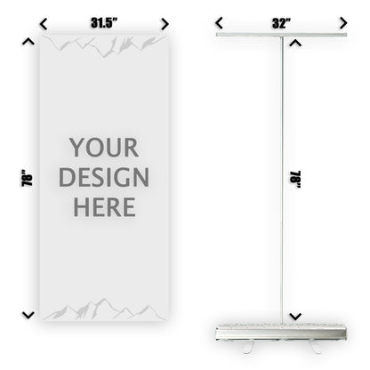 Retractable Banner Stand - P.O.P. Roll Up Banner Display - 78" X 31.5" - Banner Sign - Send Message For Custom Order