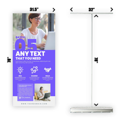 Retractable Banner Stand - P.O.P. Roll Up Banner Display - 78" X 31.5" - Banner Sign - Send Message To Customize