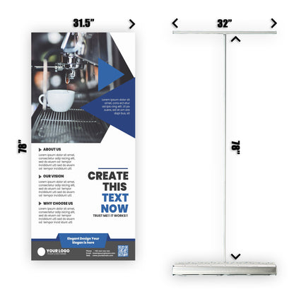 Retractable Banner Stand - P.O.P. Roll Up Banner Display - 78" X 31.5" - Banner Sign - Send Message To Customize