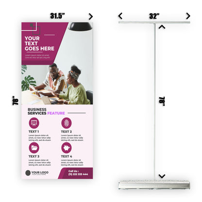 Retractable Banner Stand - P.O.P. Roll Up Banner Display - 78" X 31.5" - Banner Sign - Send Message To Customize