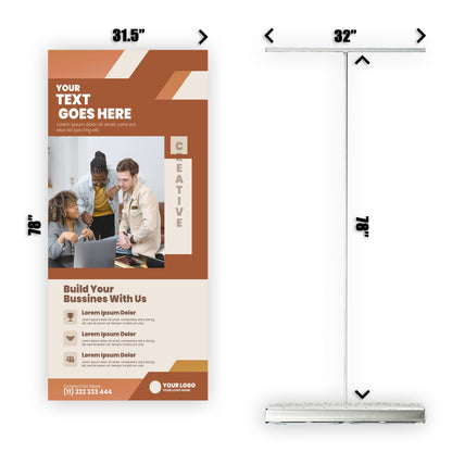 Retractable Banner Stand - P.O.P. Roll Up Banner Display - 78" X 31.5" - Banner Sign - Send Message To Customize