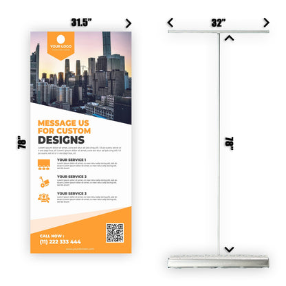 Retractable Banner Stand - P.O.P. Roll Up Banner Display - 78" X 31.5" - Banner Sign - Send Message To Customize