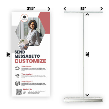 Retractable Banner Stand - P.O.P. Roll Up Banner Display - 78" X 31.5" - Banner Sign - Send Message To Customize