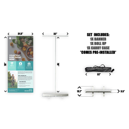 Retractable Banner Stand - P.O.P. Roll Up Banner Display - 78" X 31.5" - Banner Sign - Send Message To Customize